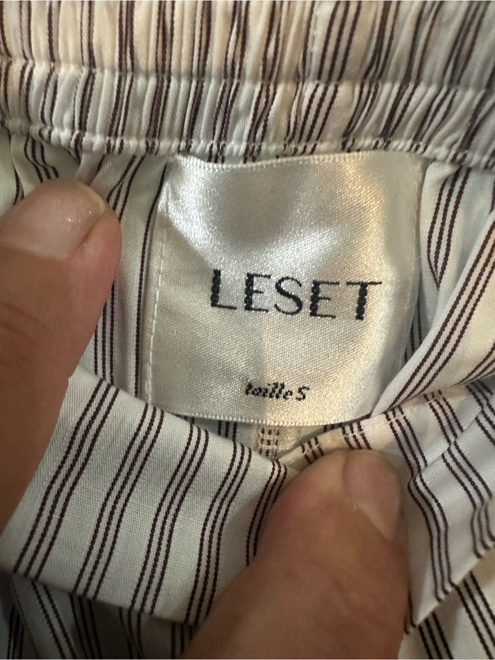 LESET White & Black Pinstripe Wide Leg Pull-On Pants Size S Made in USA - Picture 5 of 12